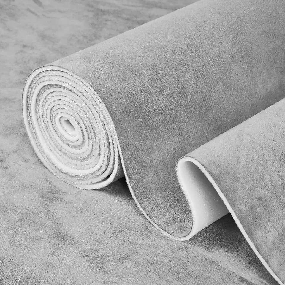 Suede Headliner Fabric, 96" L×60" W Grey Car Headliner Material, Tela para Tapizar Techo de Auto, Suede Wrap Car Interior with Foam Backing, Interior Replacement Material for Car/Truck/SUV