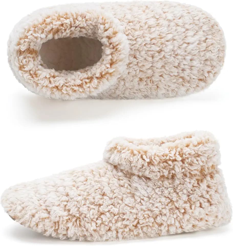 Cozylook Fuzzy Slippers for Women Indoor Soft Sole Slipper Socks