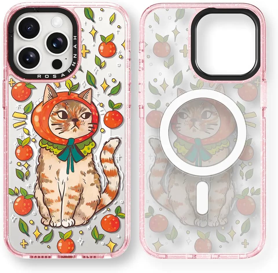 Rosarnnah for iPhone 14 Pro Case Aesthetic Pink, Kitty Cat