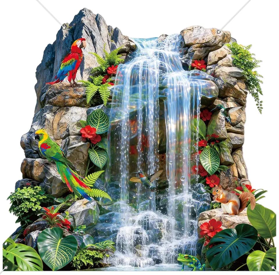 VBS 2026 Rainforest Falls Backdrop Vacation Bible School Christian Hanging Banner Tropical Rainforest Photo Backdrop Jungle Safari Animals Background for Sunday School Classroom Party Photo Props