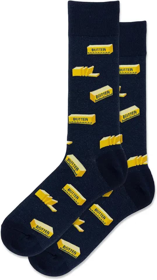 Hot Sox Men's Fun Food and Drink Crew Socks - 1 Pair Pack - Cool & Funny Novelty Fashion Gifts