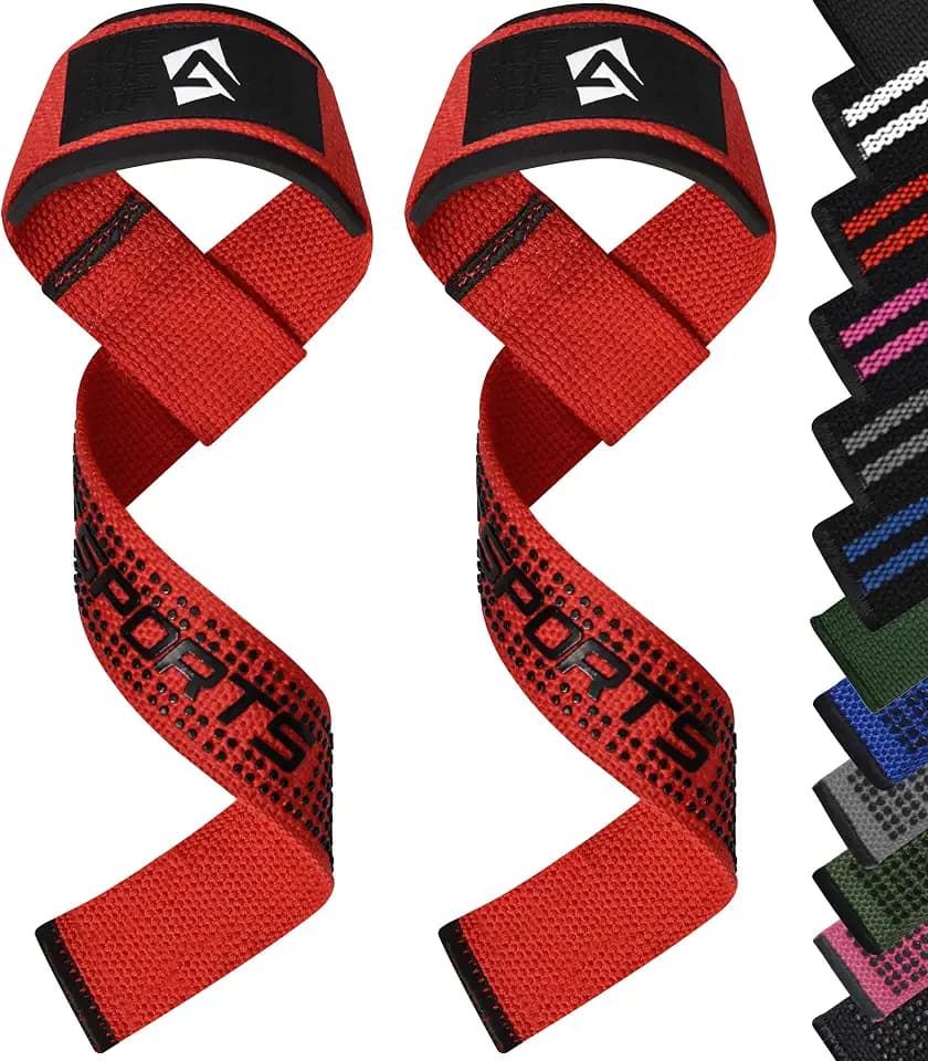 AQF Neopren gepolsterte Straps Powerlifting, Straps Gym Gewichtheben mit Handgelenkstütze, Handgelenksmanschetten für Training, Bodybuilding Power