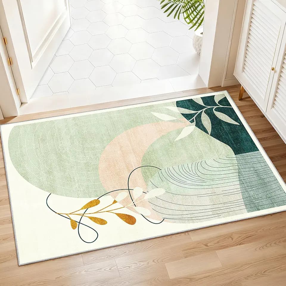 MUJOO 2x3 Washable Rug Small Area Rugs Non Slip Mid Century Modern