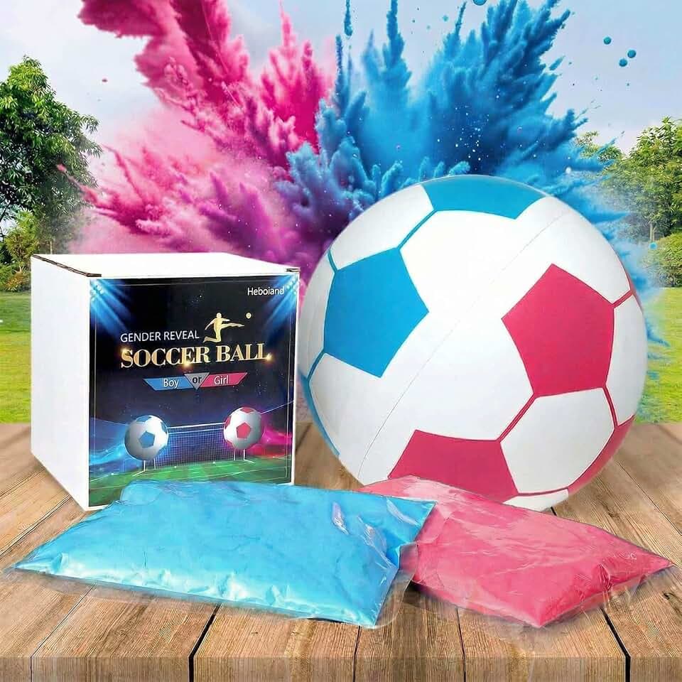 Gender Reveal Fussball mit Pulver, Gender Reveal Fußball Explodiert Blau oder Rosa Pulver für Überraschung Geschlecht Verkünden