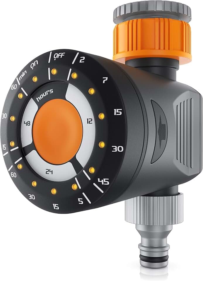 Brandson - Bewässerungsuhr - Wasserzeitschaltuhr – elektrische Bewässerungssteuerung – Dauer - Zyklus - Delay Funktion - intuitive Bedienung - Timer – inkl. Adapter auf 1/2 + 3/4 Zoll