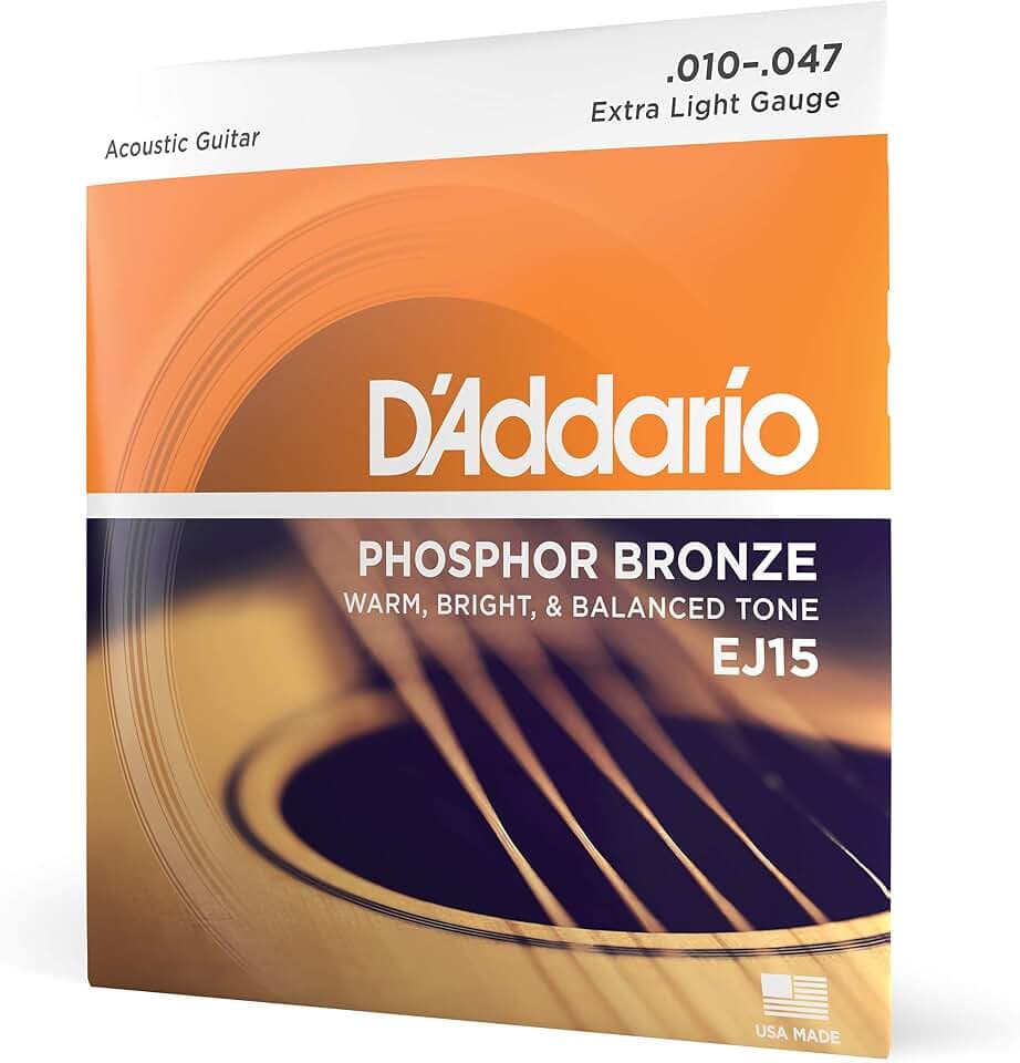 D'Addario EJ15 Phosphor Bronze Akustikgitarrensaiten Extra Light 10-47