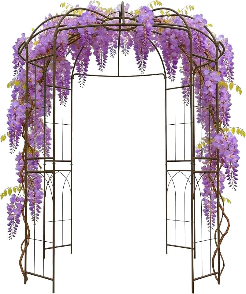 Relaxdays Rosenpavillon Metall, HBT: 275x211x211 cm, Bronze