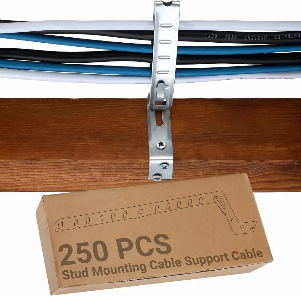 Landhoow 250 Pcs Stud Mounting Cable Support Galvanized Steel Support Strap