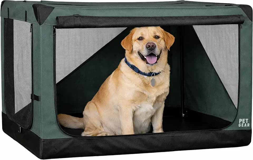 Pet Gear Insta-Fold Soft Crate for Dogs, 36", Deep Pine