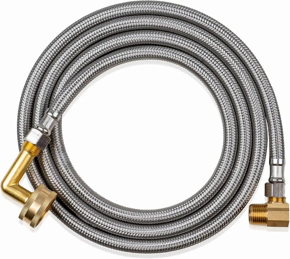 Dishwasher Hose Kit Stainless Steel Braided Dishwasher Hose kit, Burst Proof Water Supply Line with 3/8" Compression (6 FT)