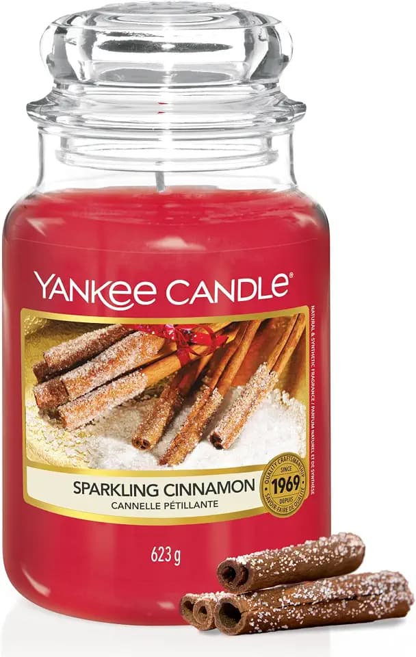 Yankee Candle Duftkerze im Glas (groß) | Sparkling Cinnamon | Brenndauer bis zu 150 Stunden