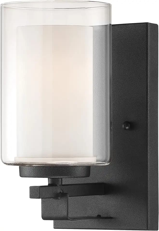 Minka Lavery 6101-66 Parsons Studio Vanity Bath Light, 1-Light, 100 Total Watts, 4.5-in H x 8.75-in W, Sand Coal Black