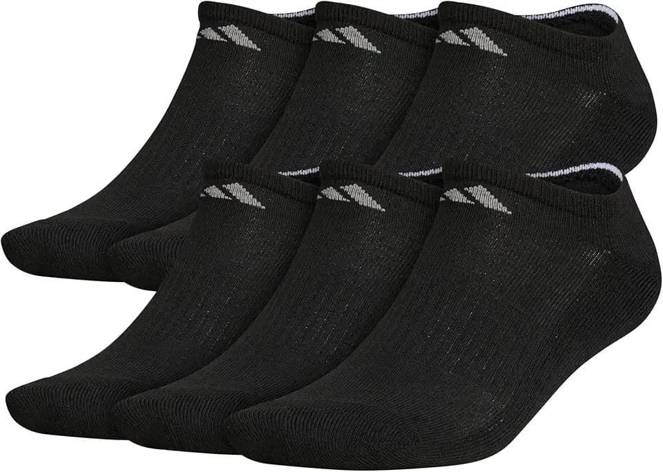 adidas Men's Athletic Cushioned No Show Socks 6 Pairs