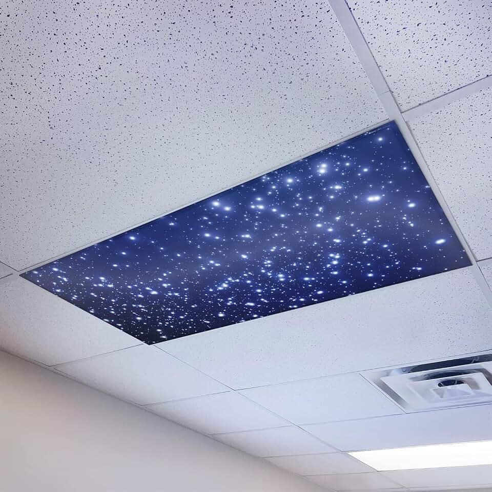 OCTO LIGHTS Magnetic Fluorescent Light Covers for Ceiling Lights 2x4 Stars