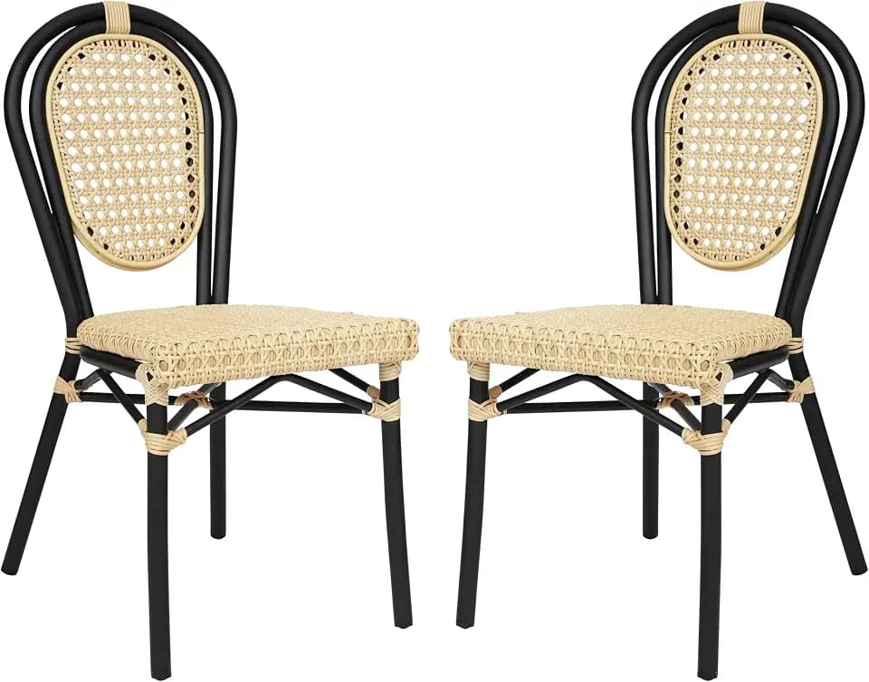 Flash Furniture Aluminum Indoor/Outdoor Stackable Chair, Natural, 2-Pack