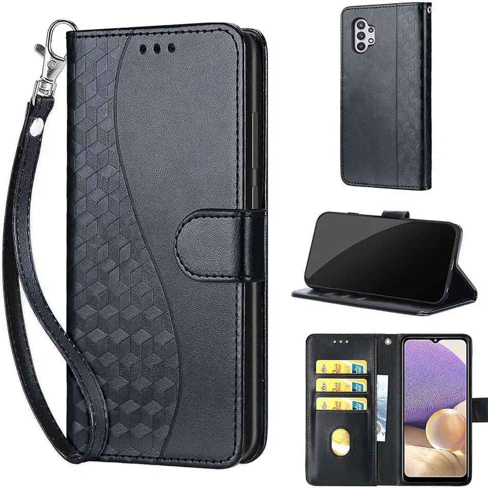 Wallet Case for Samsung Galaxy A32 5G, Black