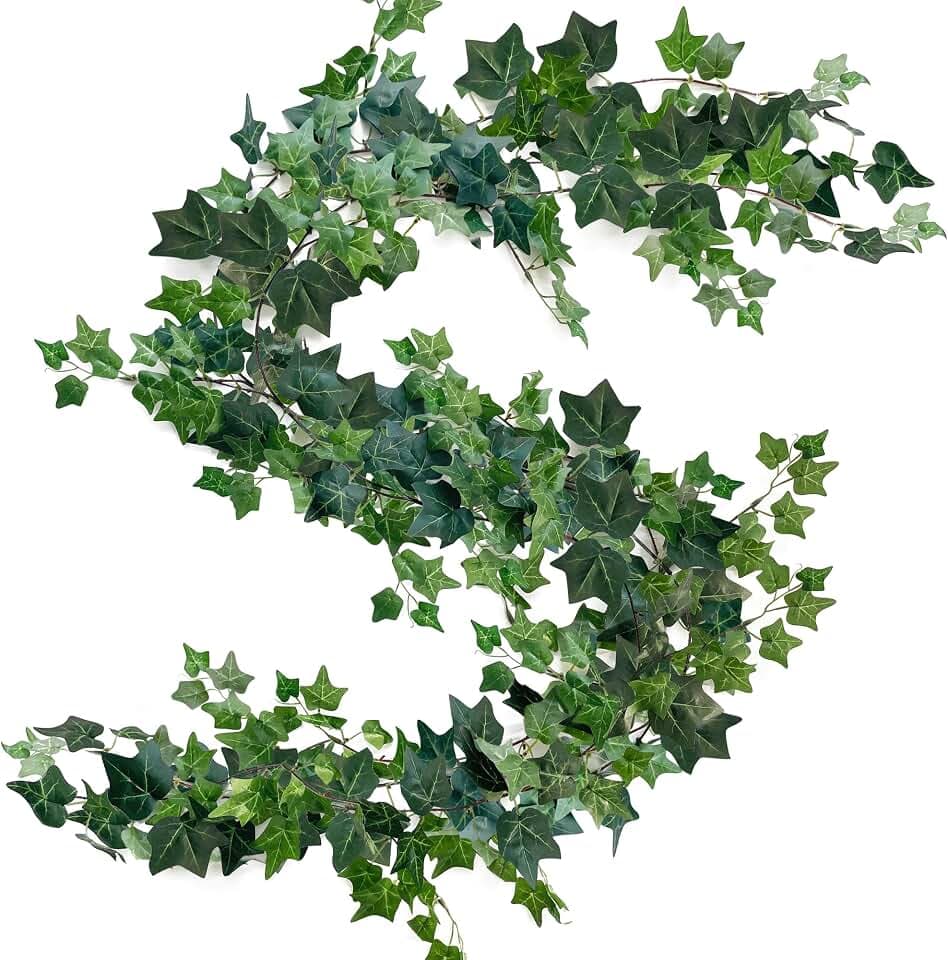 TINA 3 Stück Efeu Künstlich Fake Efeu Girlande Kunstpflanze Hängend Kunstefeu Blätter Girlande Hängepflanze Künstlich Pflanzen Ranken Ivy Vines für Zimmer Wand Balkon Hochzeit Deko (3X Ranken)