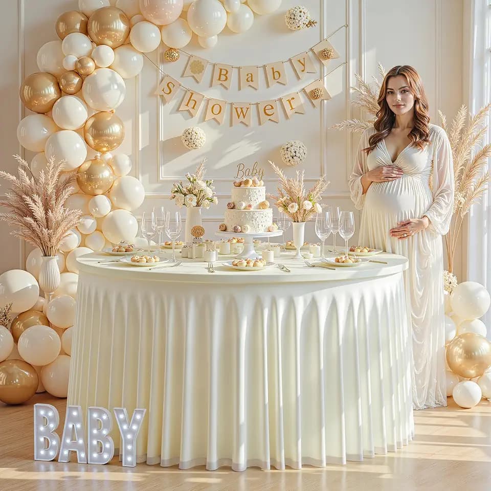 Ivory Tulle Tablecloths 72 Inch Spandex Round Table Cloths for Round Tables