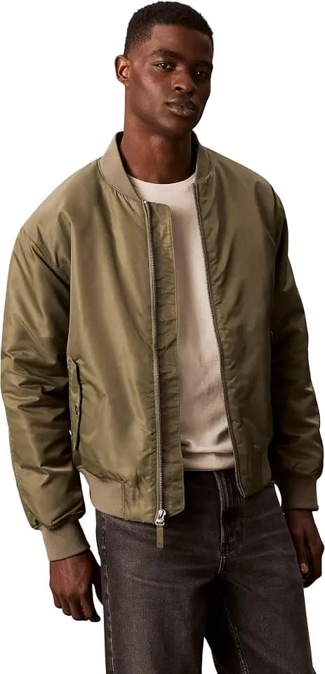 Calvin Klein Herren Hero Denim Bomberjacke mit Reißverschluss