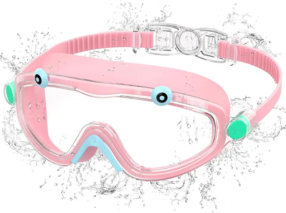 Taucherbrille Kinder, Beschlagfreie mit UV-Schutz, Ein-Klick-System & Silikondichtung - HD Schwimmbrille Kinder für 3-10 Jahre Unisex, KH23