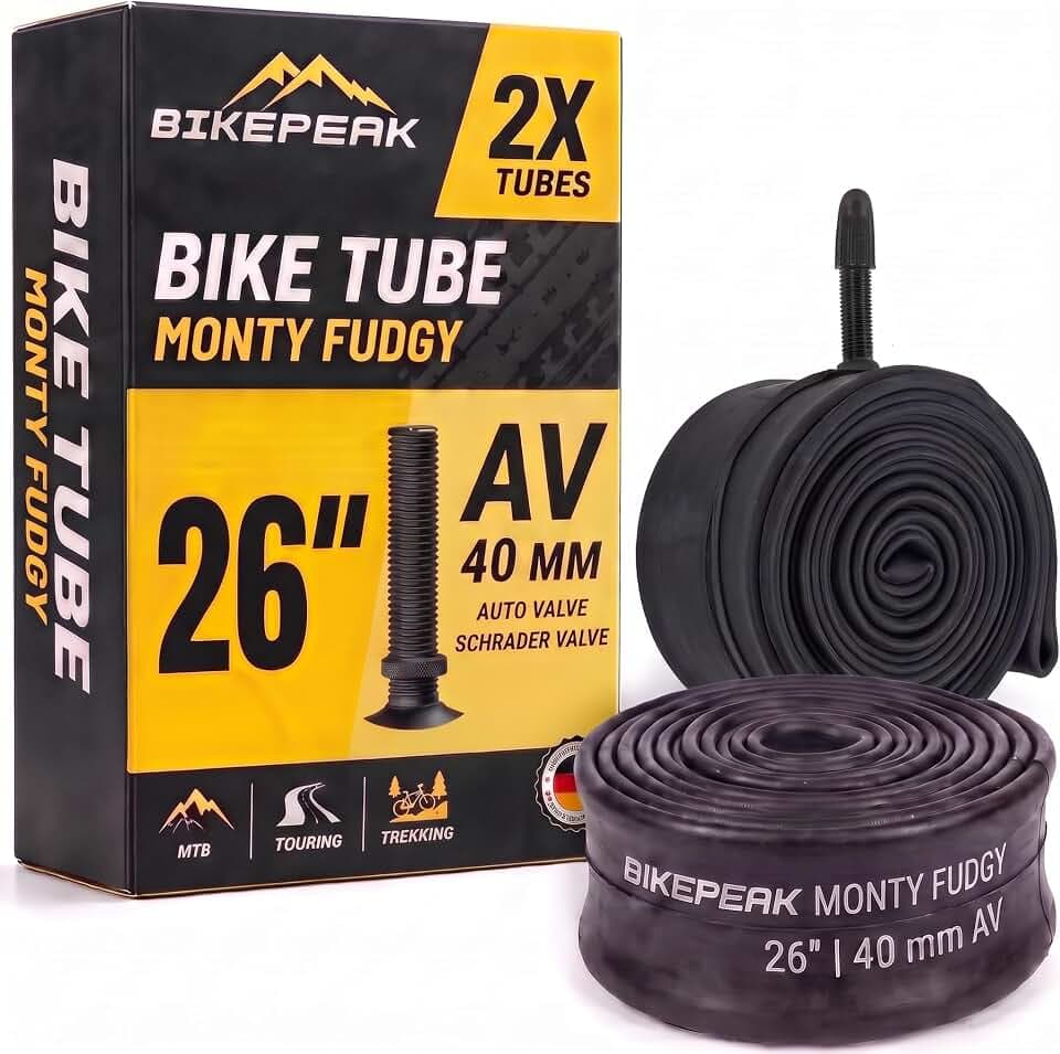 2X Fahrradschlauch MTB 26 Zoll mit schwarzem Autoventil 40mm