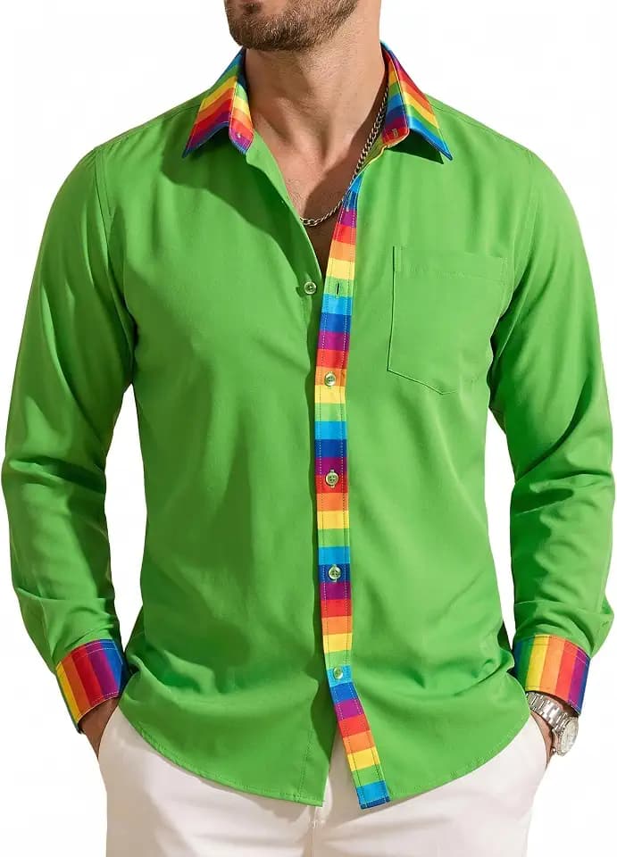 Barry.Wang Herren-Hemd, normale Passform, Stretch, langärmelig, einfarbig, Business, Hochzeit, Button-Down-Shirt