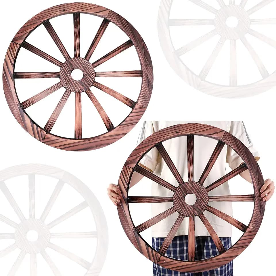 Kathfly 2 Pcs Plastic Wagon Wheel Decor, Western Party Decorations, 24 Inch