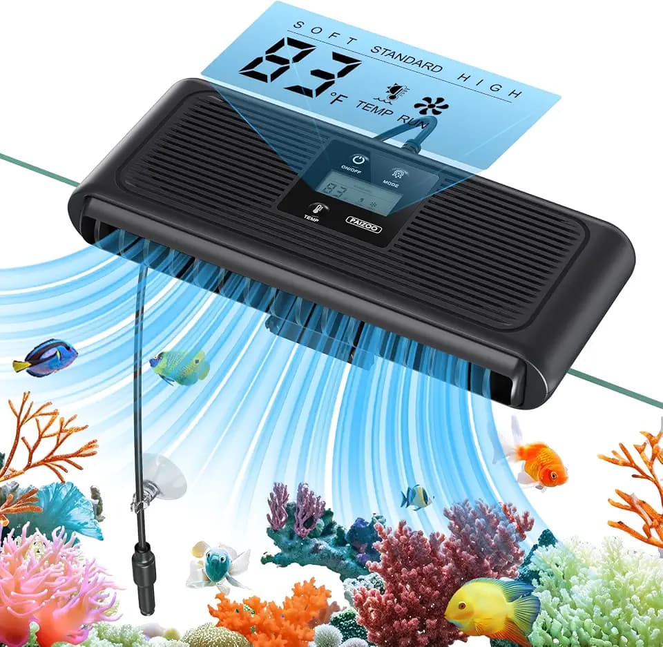 PAIZOO Aquarium Chiller Fan, Auto Temp Control Water Cooler with Temp Probe