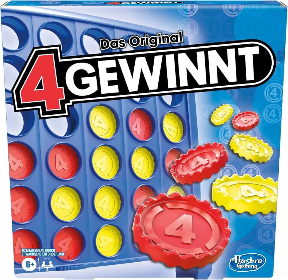 Hasbro Gaming 4 gewinnt Strategiespiel, Brettspiel für 2 Spieler, Unendlicher Spielspaß mit Freunden und Familie, Perfekt als Partyspiel und für Multiplayer-Spaß, Geschenk für Kinder ab 6 Jahren
