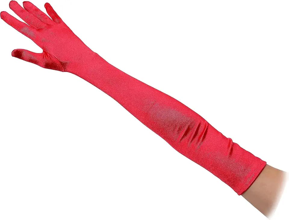 SACASUSA 23" Extra Long Super Stretch Over the Elbow Party Bridal Dance Sexy Satin Gloves A-Grade Quality 16BL 58cm