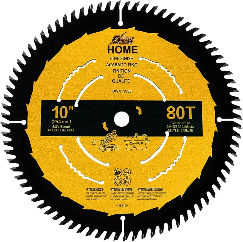 10 in 80T Table Saw Blade Compatible with Table Saw Blade Dwa11080