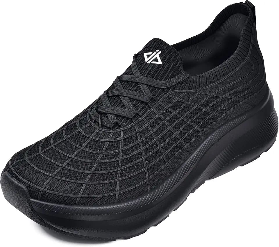JACKSHIBO Wide Toe Box Shoes Women Slip on Sneakers Slip in Arch Support Plantar Fasciitis Orthopedic for Walking Tennis Athletic Cushion Thick Sole Zero Drop Hands Free Shoes with Metatarsal Pads