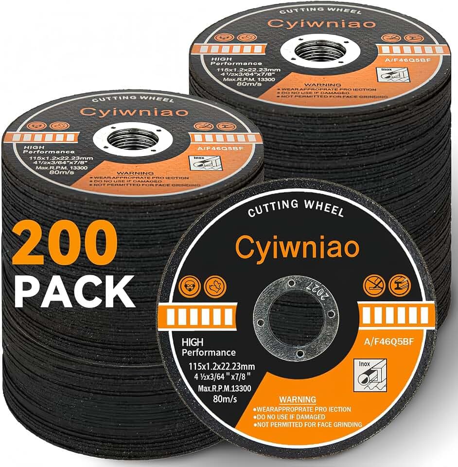 200 Pack 4-1/2 Inch Cut Off Wheels for Angle Grinder, Metal Cutting Discs