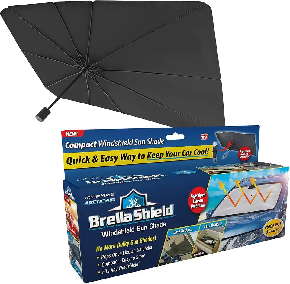 Ontel Brella Shield Car Windshield Sun Shade by Arctic Air, 31 x 57 in
