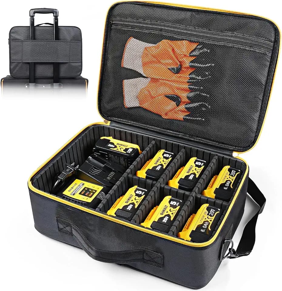Luxtude Extra Large Battery Storage Case for Dewalt Battery & Charger