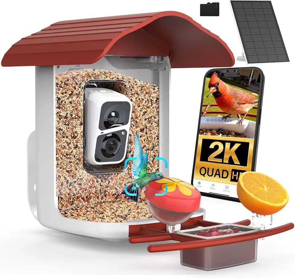 birdsnap® PAV Bird Feeder with Camera Solar Powered 2K Live Video 64GB Card