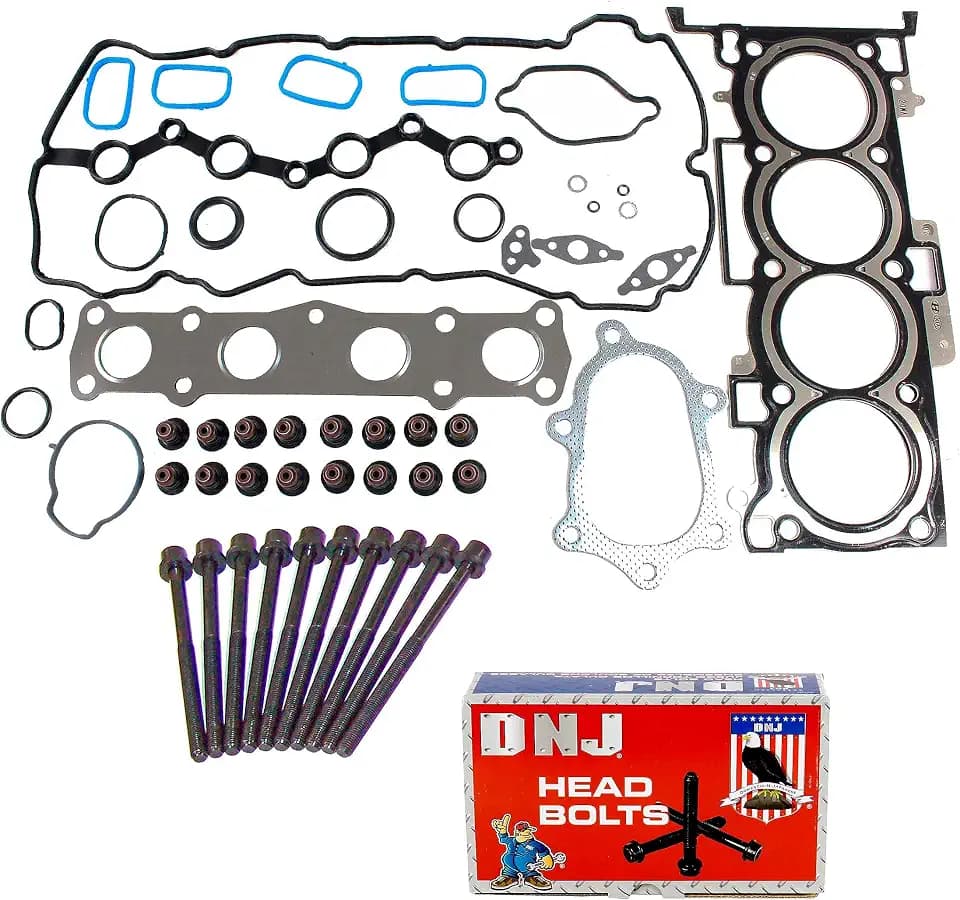 DNJ HGB177 Engine Cylinder Head Gasket Set with Head Bolt Kit, Complete Repair Set for 2011-2016 Hyundai, Kia Optima, Santa Fe Sport, Sonata 2.0L L4 16V DOHC 1998cc