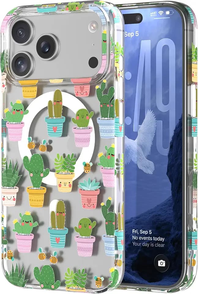 for iPhone 18 Pro Case & iPhone 17 Pro Case with Cactus Design