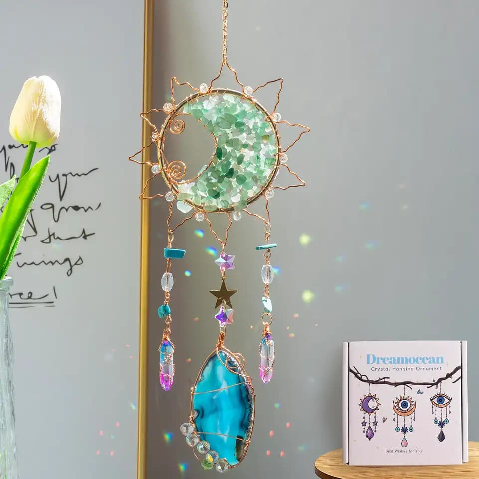 Boho Crystal Sun Catcher Indoor Window Prism Suncatcher Crystals