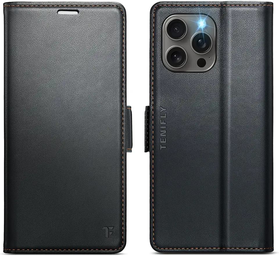 for iPhone 13 Pro Max Case Wallet with Card Holder, Black