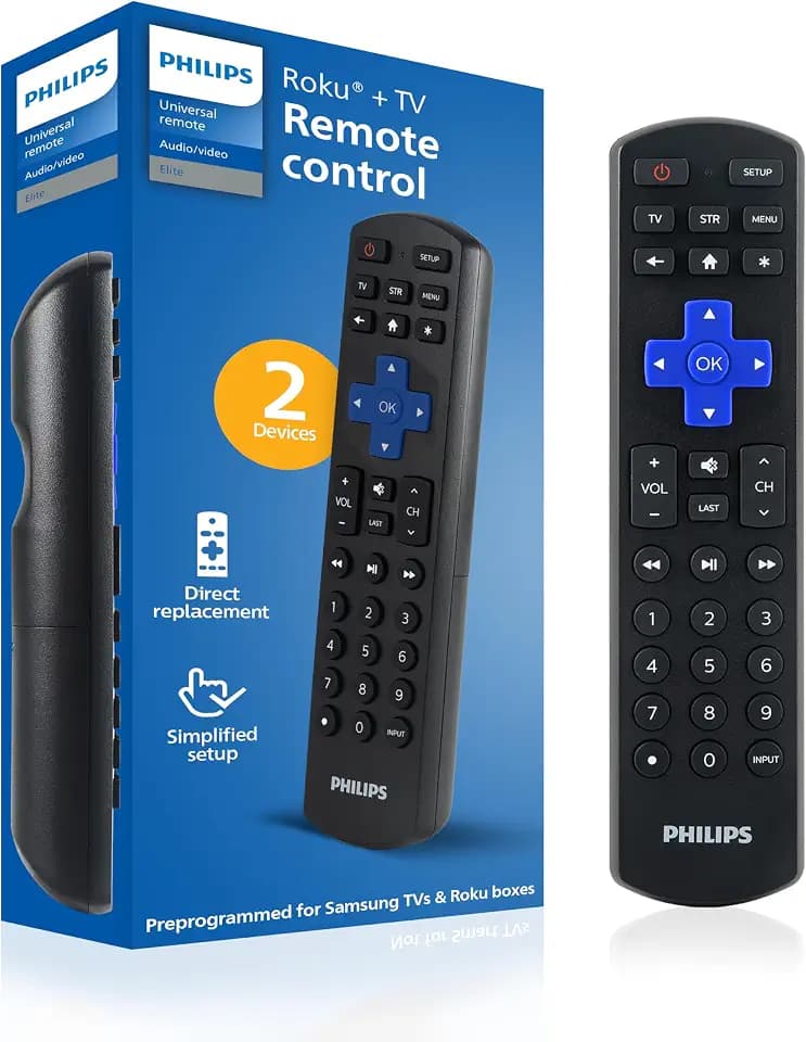 Philips Roku TV Remote Replacement, Compatible with Roku Philips TV