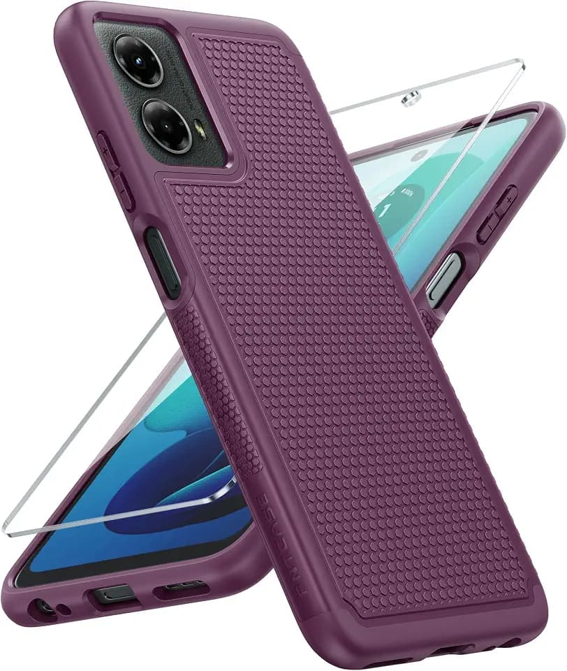 FNTCASE for Moto G-5G 2024 Case: Dual Layer Non Slip Heavy Duty Shockproof