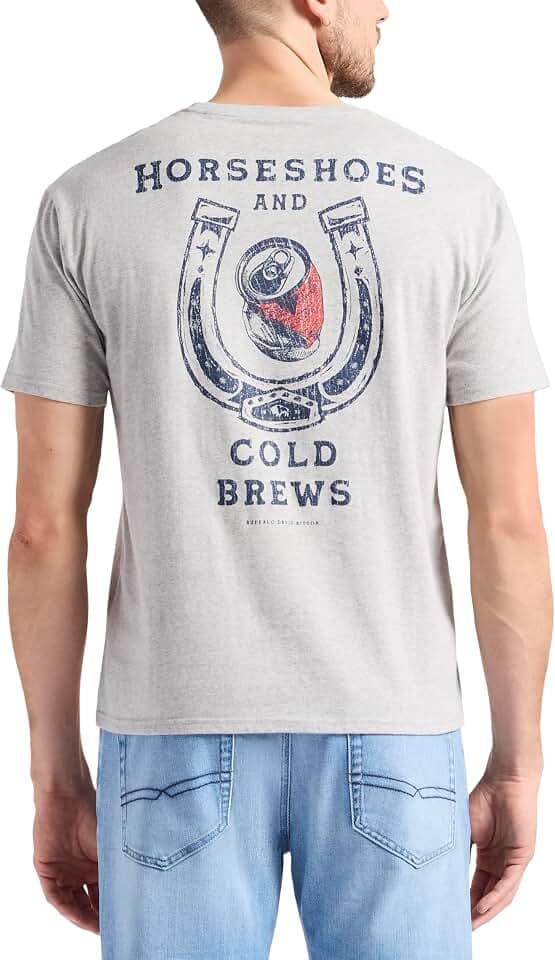 Buffalo David Bitton Men's Short Sleeve Cocktail Drink Graphic Tee