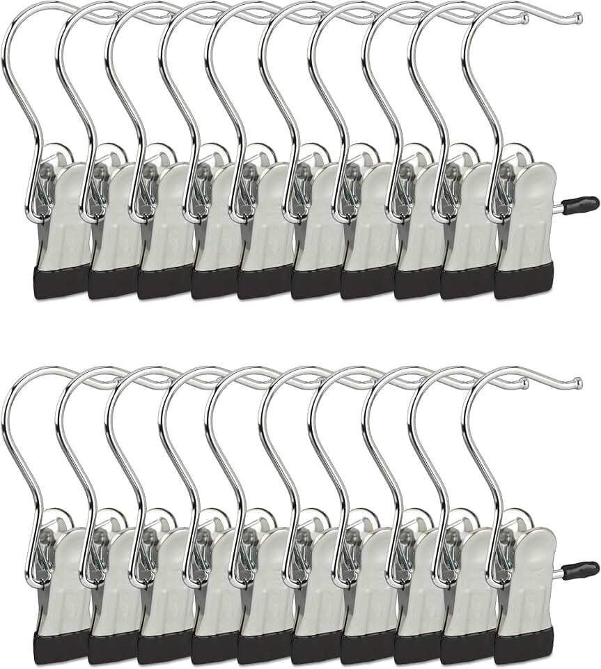 Relaxdays Stiefelklammern gummiert, Silber/schwarz