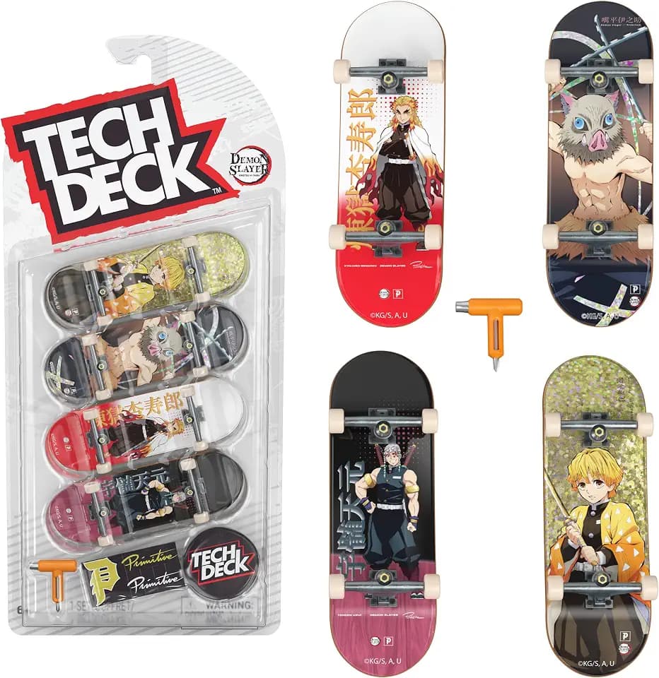 Tech Deck Primitive Demon Slayer Ultra DLX Customizable Fingerboards 4-Pack