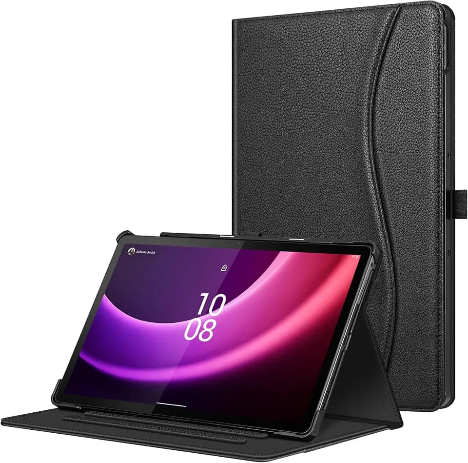 Fintie Hülle für Lenovo Tab P11 (2nd Gen) 11.5 Zoll TB350FU/TB350XU 2022, Multi-Winkel Betrachtung Schutzhülle mit Dokumentschlitze Auto Schlaf/Wach, Nicht für Lenovo P11 11 Zoll TB-J606, Schwarz