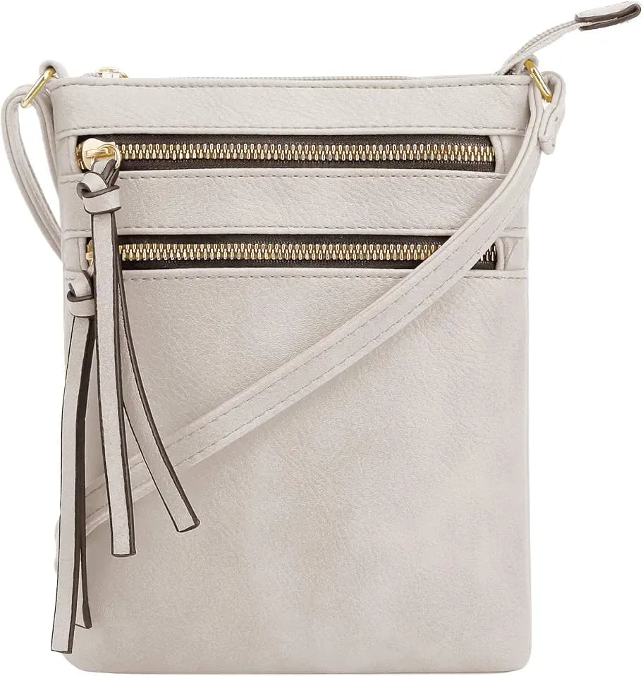DELUXITY Crossbody Purse Bag Shoulder Bag Multi Pocket Zipper Purse