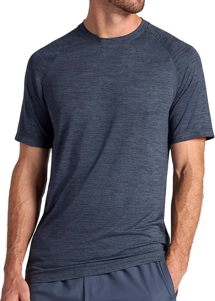 Gaiam Men's Everyday Basic Raglan Top, Standard Fit, Stretch Midweight Jersey Material