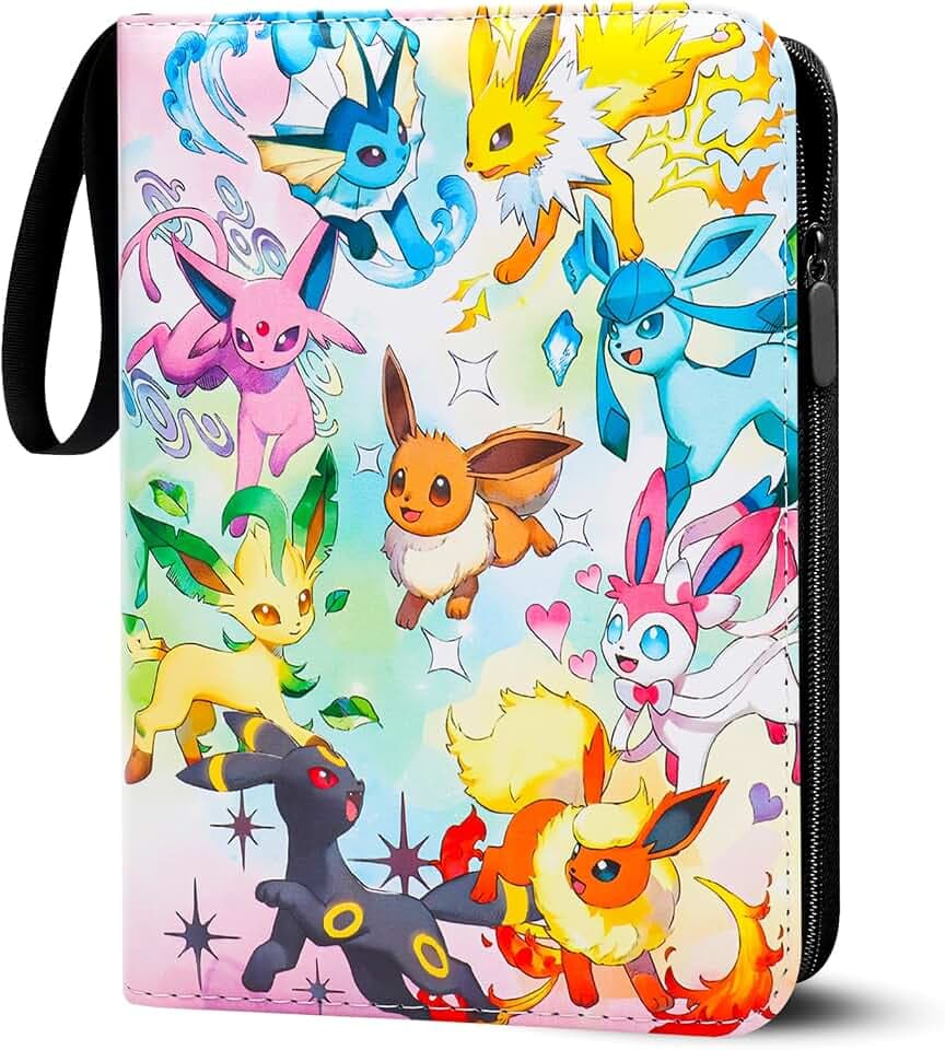 Sammelalbum für Pokemon Karten,50 Seiten 400 Karten Kapazität Sammelkarten Album Sammelmappe Karten Ordner Heft, Tragbar Wasserdicht PU-Material Sammelkartenalben, Geschenk für Kinder - 400