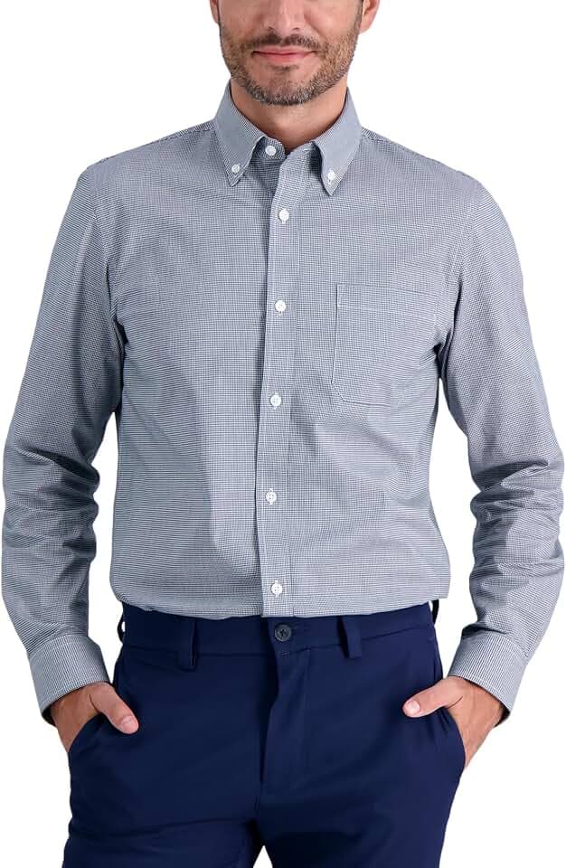 Haggar Men's Premium Comfort Slim Fit Wrinkle Resistant Dress Shirt